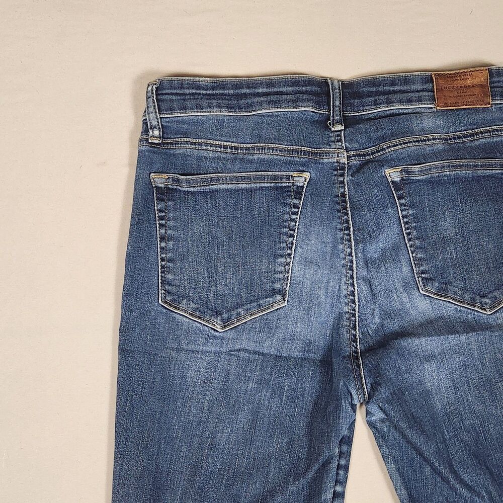 Lucky Brand Ava Crop Jeans Womens 8/29 Blue Skinny Raw Hem Stretch Denim - Picture 5 of 15